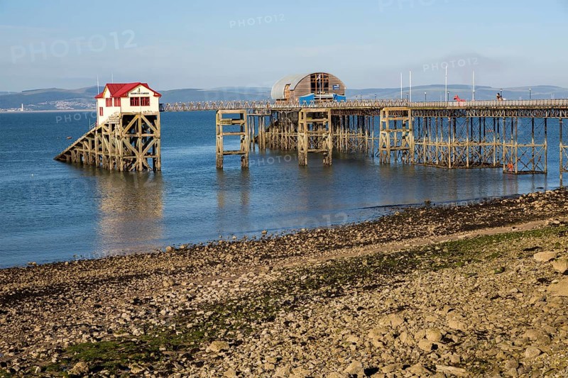 Pier and lifeboat station, Mumbles, Gower peninsula, near Swansea, South Wales, UK