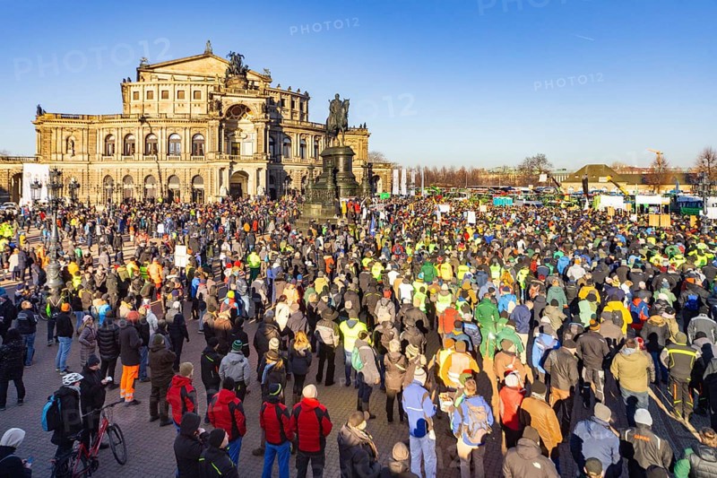 Farmers' protest action, Dresden, Saxony, Germany, Europe