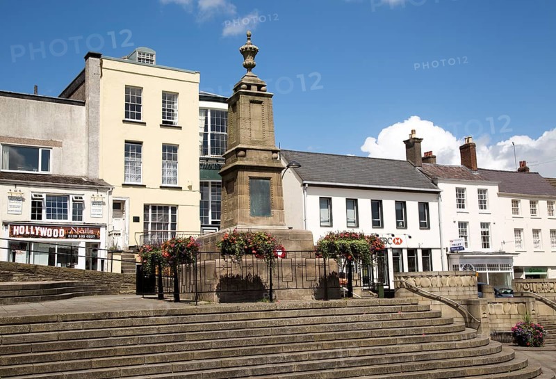 War memorial in town centre of Chepstow, Monmouthshire, Wales, UK