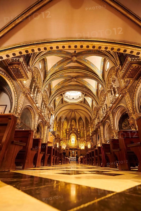 Montserrat Monastery cathedral, church near Barcelona, Catalonia, Spain, Europe