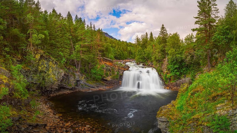 Austbygdae, waterfall, river, Tinn, Vestfold og Telemark, Norway, Europe