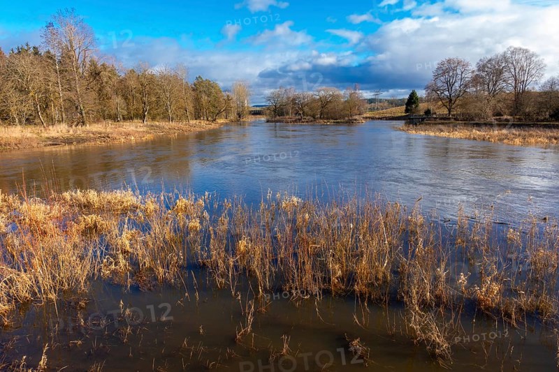 Confluence of the Breg and Brigach rivers to form the Danube, source of the Danube, Donaueschingen, Baden-Wuerttemberg, Germany, Europe