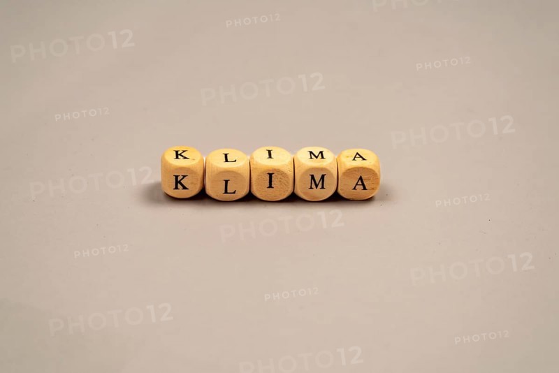 Cubes with letters form the word climate, light background, studio shot, Germany, Europe