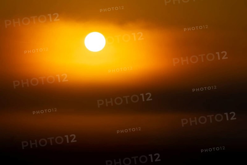 Sunrise in the fog, Federsee lake