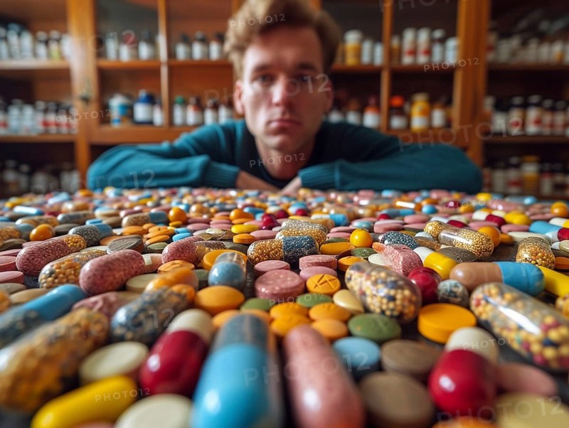 Production of pills and medicines, drug abuse, AI generated