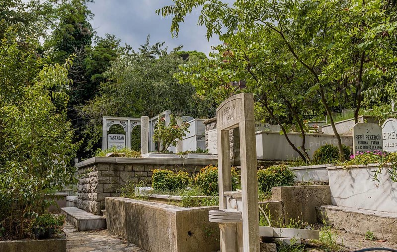 Landscape of Asiyan cemetery where many famous Turks are buried in Istanbul, Tuerkiye
