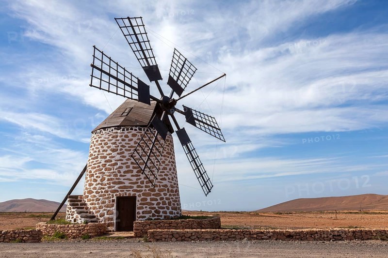 Windmill, Molino de Tefia, Tefia, Fuerteventura, Canary Islands, Spain, Europe