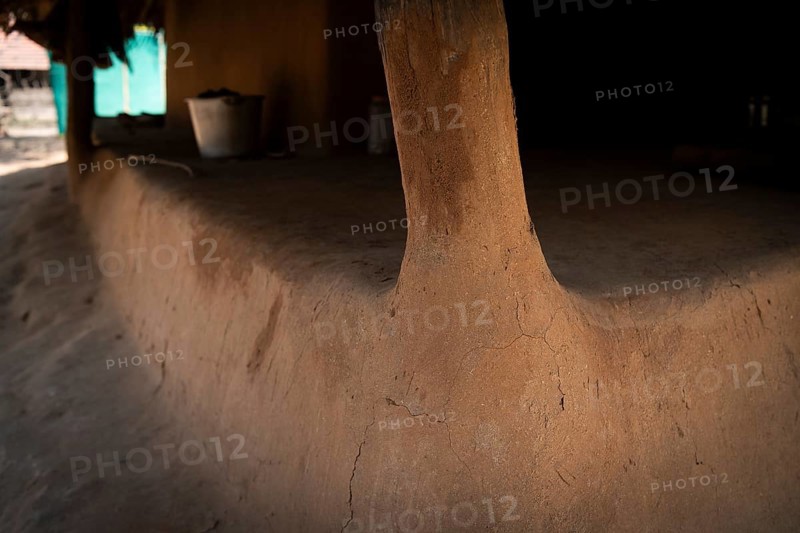 House in traditional clay construction, near Addateegala, Andhra Pradesh, India, Asia