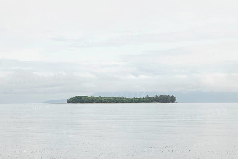 Lombok and Gili Air islands, overcast, cloudy day, sky and sea. Vacation, travel, tropics concept, no people