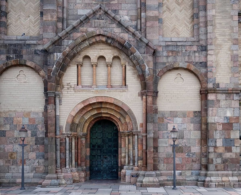Church portal in Ribe Cathedral, South Jutland, Denmark, Europe