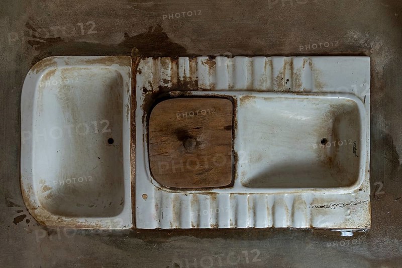 Urine-diverting and dry toilet on the floor, eco-san toilet, Tamil Nadu, India, Asia