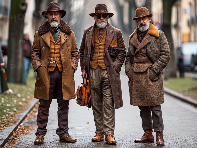 Fashion in Italy, men and women posing with new trendy fashion generated in Milan, AI generated