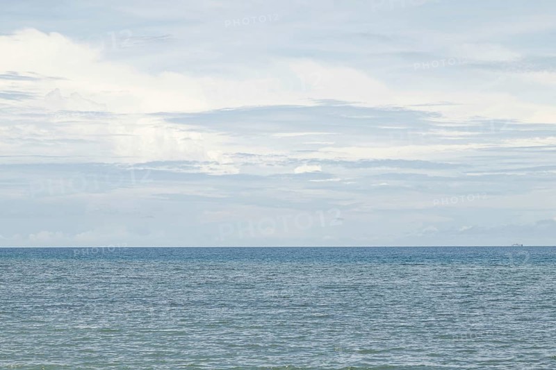 Lombok and Gili Air islands, overcast, cloudy day, sky and sea. Vacation, travel, tropics concept, no people. Sunny day