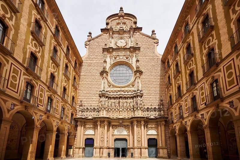 Montserrat Monastery cathedral, church near Barcelona, Catalonia, Spain, Europe