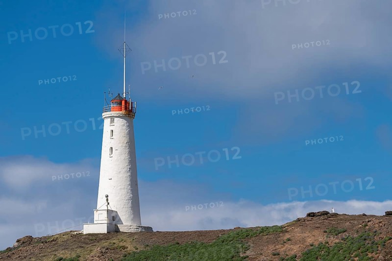 Reykjanesviti, Reykjanes lighthouse on Baejarfell, Reykjanes peninsula, near Reykjavik, Iceland, Europe