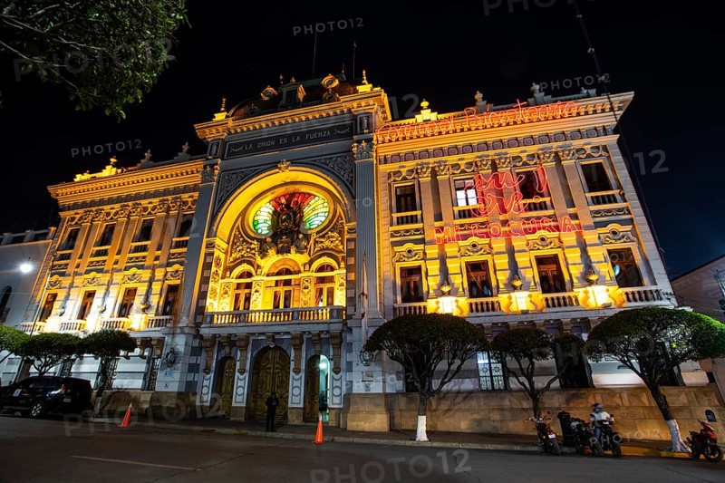 Sucre Bolivia Government building at night