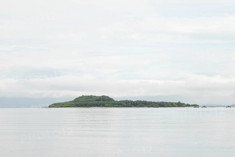 Lombok and Gili Air islands, overcast, cloudy day, sky and sea. Vacation, travel, tropics concept, no people