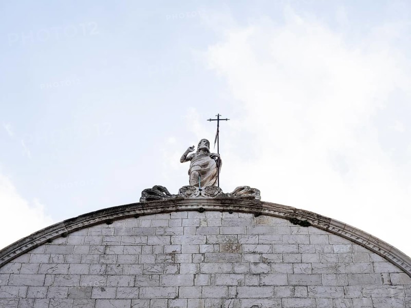 Jesus with the blessing gesture, cathedral, Osor, island of Cres, Kvarner Gulf Bay, Croatia, Europe