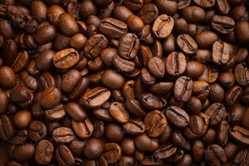 Top view of raw coffee beans. KI generiert, generiert AI generated