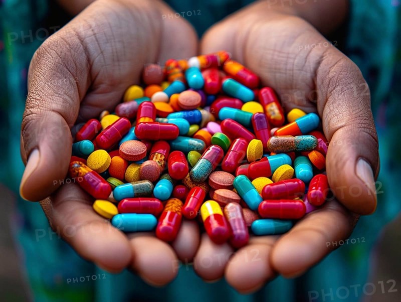 Production of pills and medicines, drug abuse, AI generated