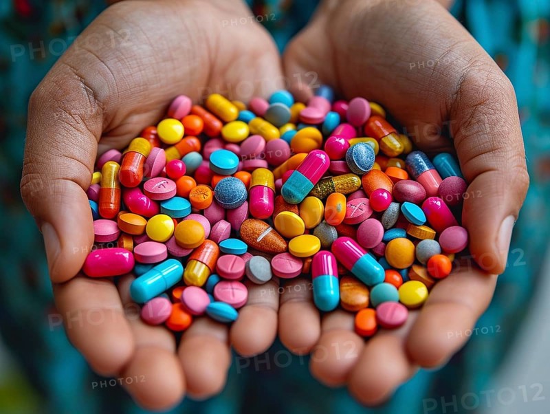 Production of pills and medicines, drug abuse, AI generated