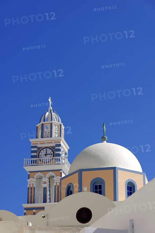 Santorini, Fira, catholic church John the Baptist, St.John the Baptist, Cyclades, Greece, Europe