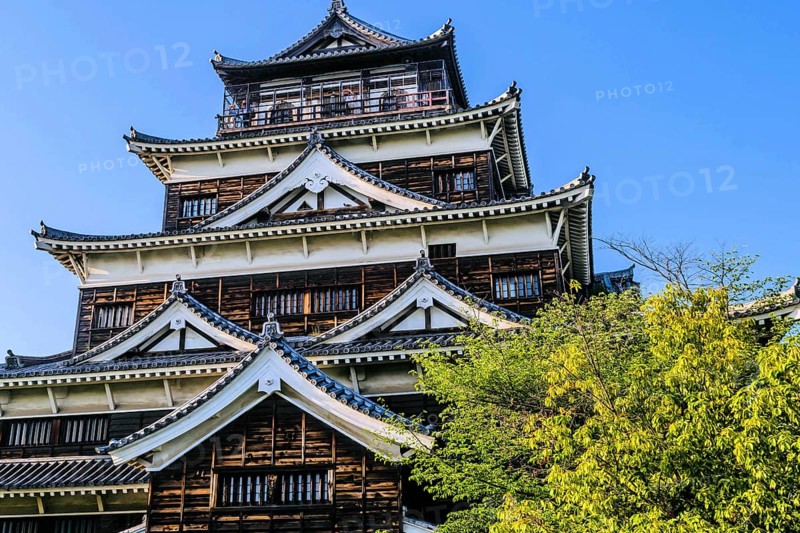Exterior of Hiroshima Castle in Japan