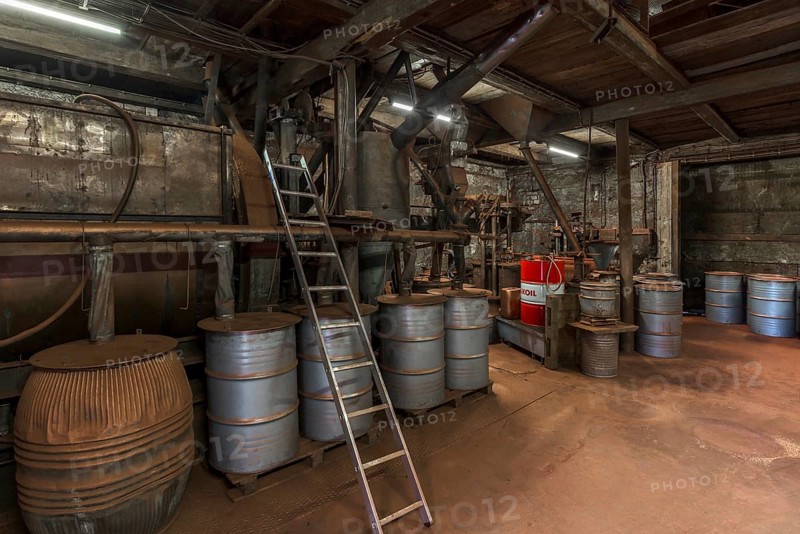 Bronze powder production room with filling plant in a metal powder mill, founded around 1900, Igensdorf, Upper Franconia, Bavaria, Germany, metal, factory, Europe