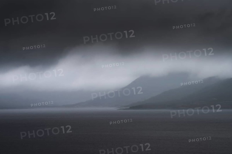 Uncomfortable atmosphere at Soenstevatn, landscape format, light mood, storm, rain, Uvdal, Viken, Norway, Europe