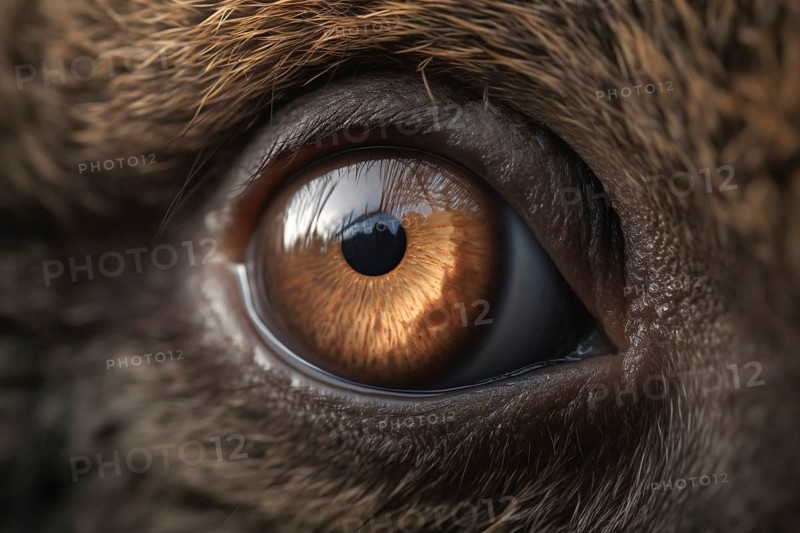Close up of koala bear eye. KI generiert, generiert AI generated