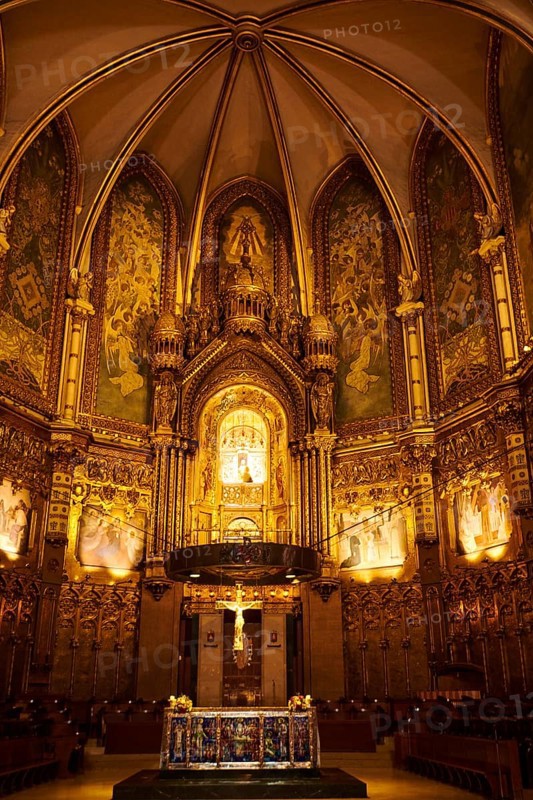 Montserrat Monastery cathedral, church near Barcelona, Catalonia, Spain, Europe