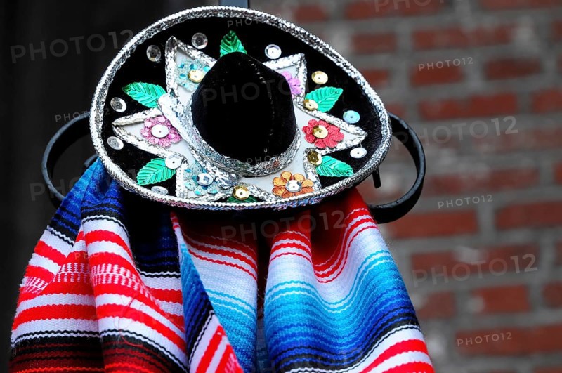 Sombrero, ponchos, souvenirs, Olvera Street, Los Angeles, California, USA, North America