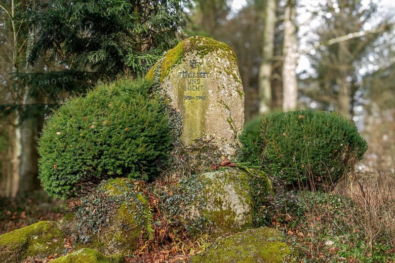 Memorial stone for the victims of the Second World War 1939, 1945 in the castle park, Donaueschingen, Baden-Wuerttemberg, Germany, Europe