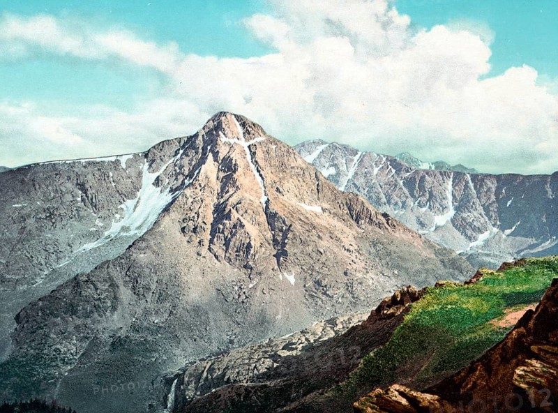 Mount of the Holy Cross is a high and prominent mountain summit in the northern Sawatch Range of the Rocky Mountains of North America, 1890, Historic, digitally restored reproduction from a 19th century original Mount of the Holy Cross is a high and prominent mountain summit in the northern Sawatch Range of the Rocky Mountains of North America, Historic, digitally restored reproduction from a 19th century original