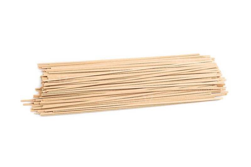 Japanese buckwheat soba noodles isolated on white background. Side view, close up