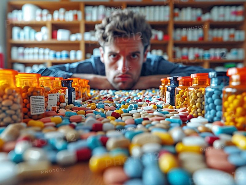 Production of pills and medicines, drug abuse, AI generated