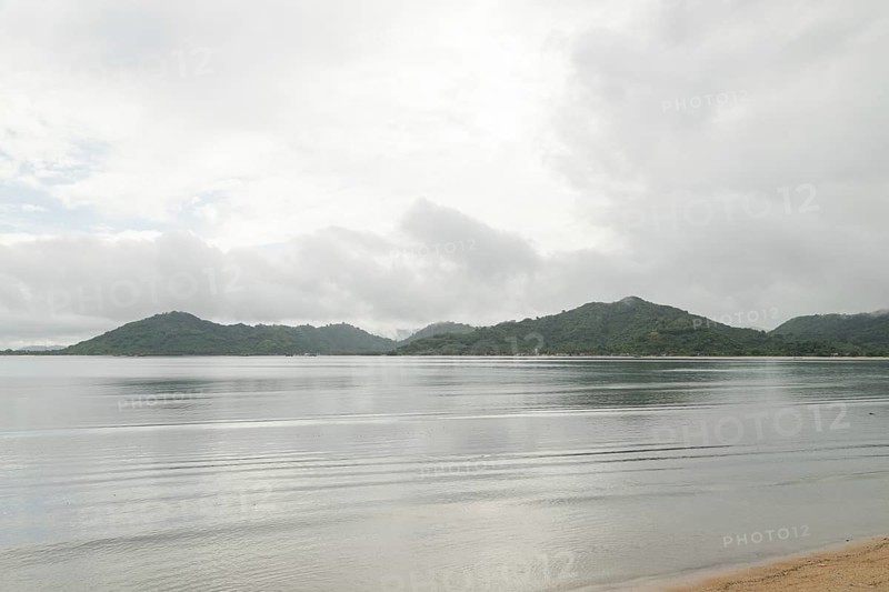 Lombok and Gili Air islands, overcast, cloudy day, sky and sea. Vacation, travel, tropics concept, no people