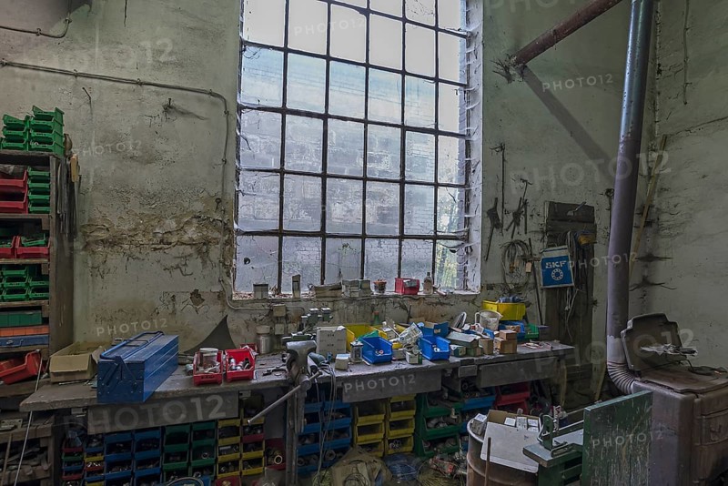 Workshop of a metal powder mill, founded around 1900, Igensdorf, Upper Franconia, Bavaria, Germany, metal, factory, Europe