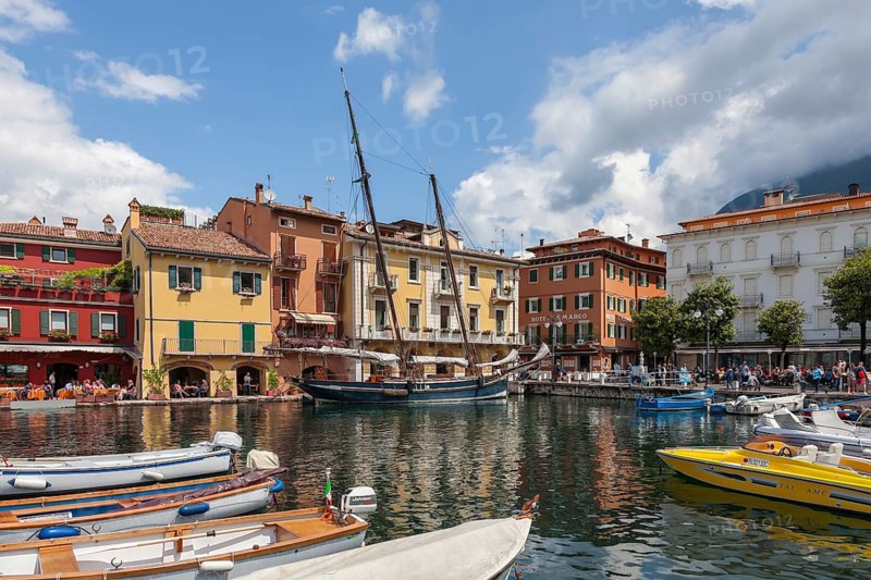 Harbour of Malcesine, Porto di Malcesine, Malcesine, Province of Verona, Veneto, Italy, Europe