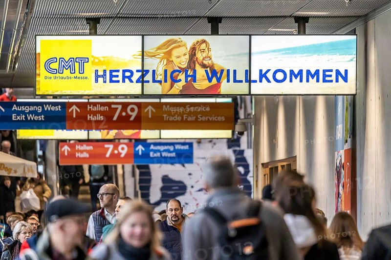 The CMT trade fair is the world's largest public trade fair for tourism and leisure. At Caravan - Motor - Tourism, 1600 exhibitors from 100 countries present tourism trends and everything to do with camping and holidays with motorhomes. Stuttgart, Baden-Württemberg, Germany, Europe