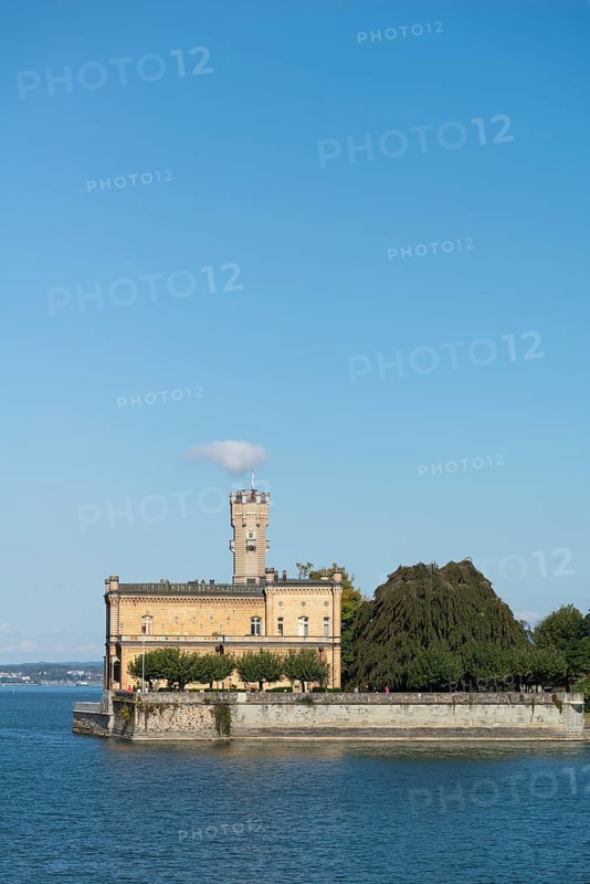 Langenargen on Lake Constance, Montfort Castle, Moorish architectural style, tower, peninsula, landmark, Baden-Württemberg, Germany, Europe