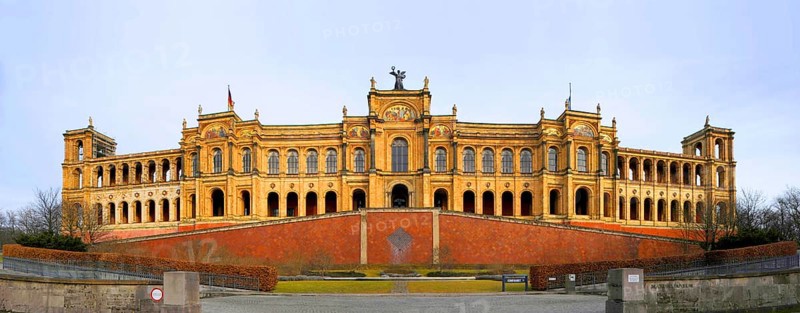 Panoramic view of the Maximilianeum, the Bavarian parliament, Munich, Bavaria, Germany, Europe