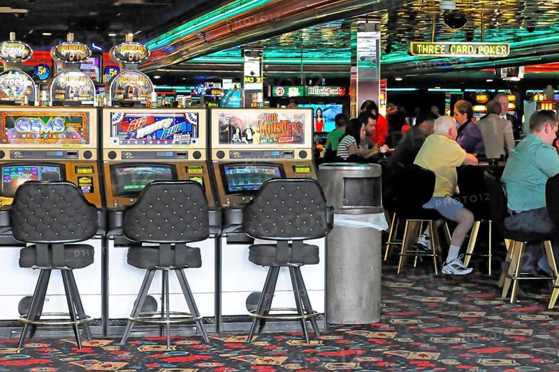 Slot machines in the casino, Strip, Las Vegas Boulevard, Las Vegas, Nevada, USA, North America