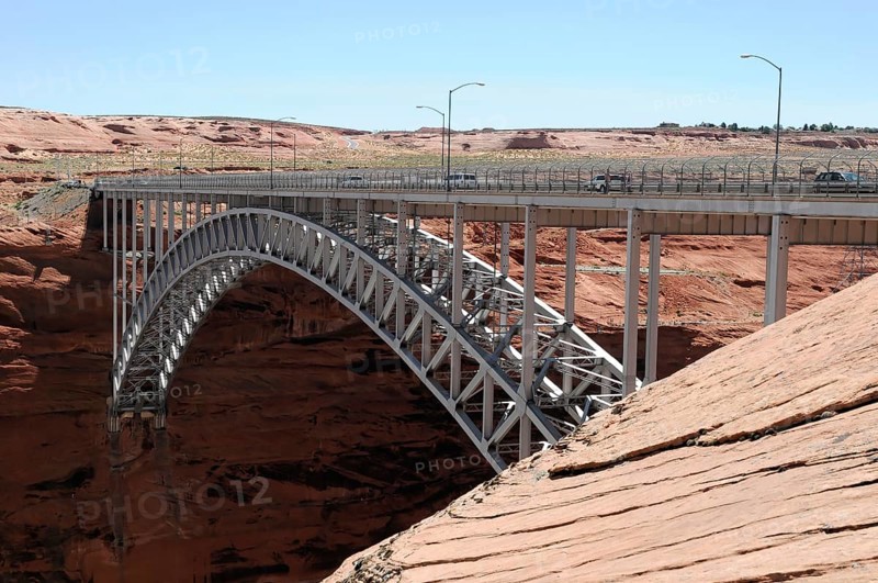 Bridge, Glen Canyon Dam on Lake Powell, Colorado River, USA, North America