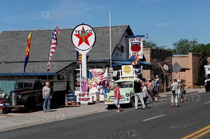 Western town in Seligman on historic Route 66 in the Wild West. Seligman, Arizona, USA, North America