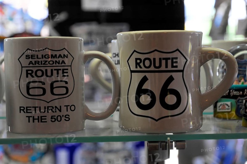 Souvenirs, souvenirs, western town in Seligman on the historic Route 66 in the wild west. Seligman, Arizona, USA, North America