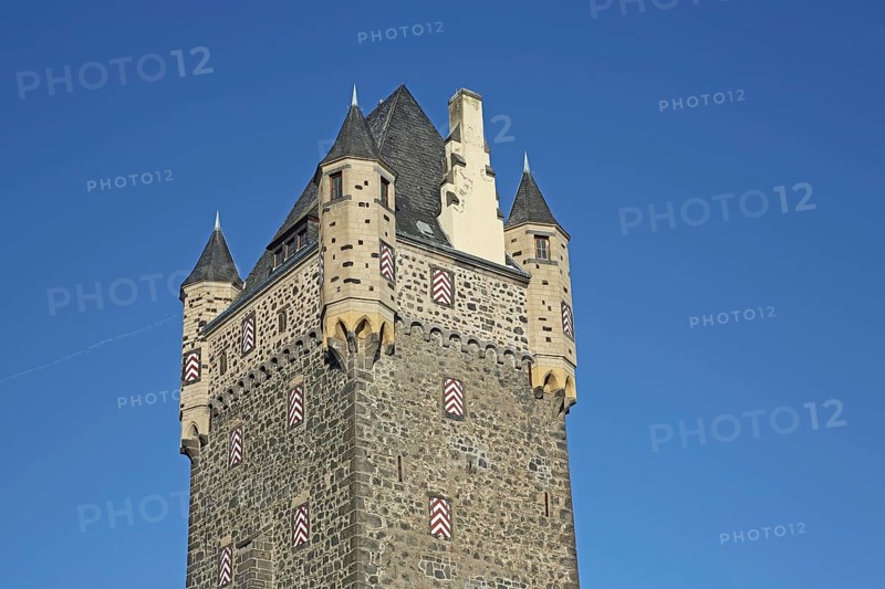Historic upper gate, town gate, defence defence tower, spire, Mayen, Vulkaneifel, Eifel, Rhineland-Palatinate, Germany, Europe