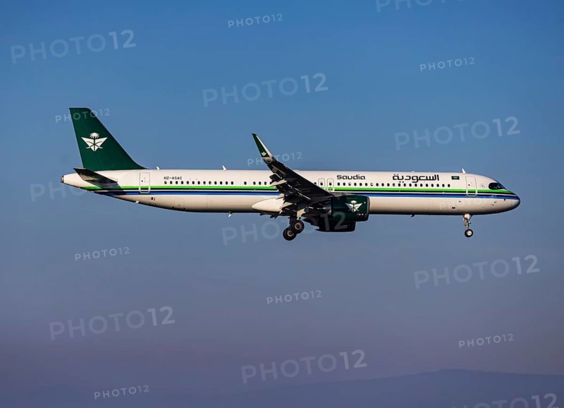 Newly commissioned aircraft on approach at Frankfurt Airport, Fraport Airport. HZ-ASAC, SAUDI ARABIAN AIRLINES, AIRBUS A321-251NX. Maiden flight August 2023, Frankfurt am Main, Hesse, Germany, Europe