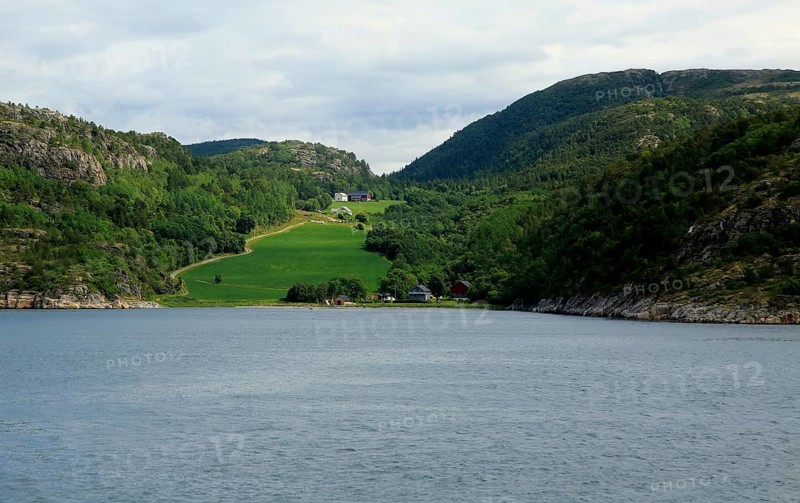 Small coastal farming settlement south of Trondheim, Sor-Trondelag county, Norway, Europe