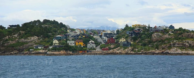 Traditional houses in coastal town of Kristiansund, Romsdal county, Norway, Europe